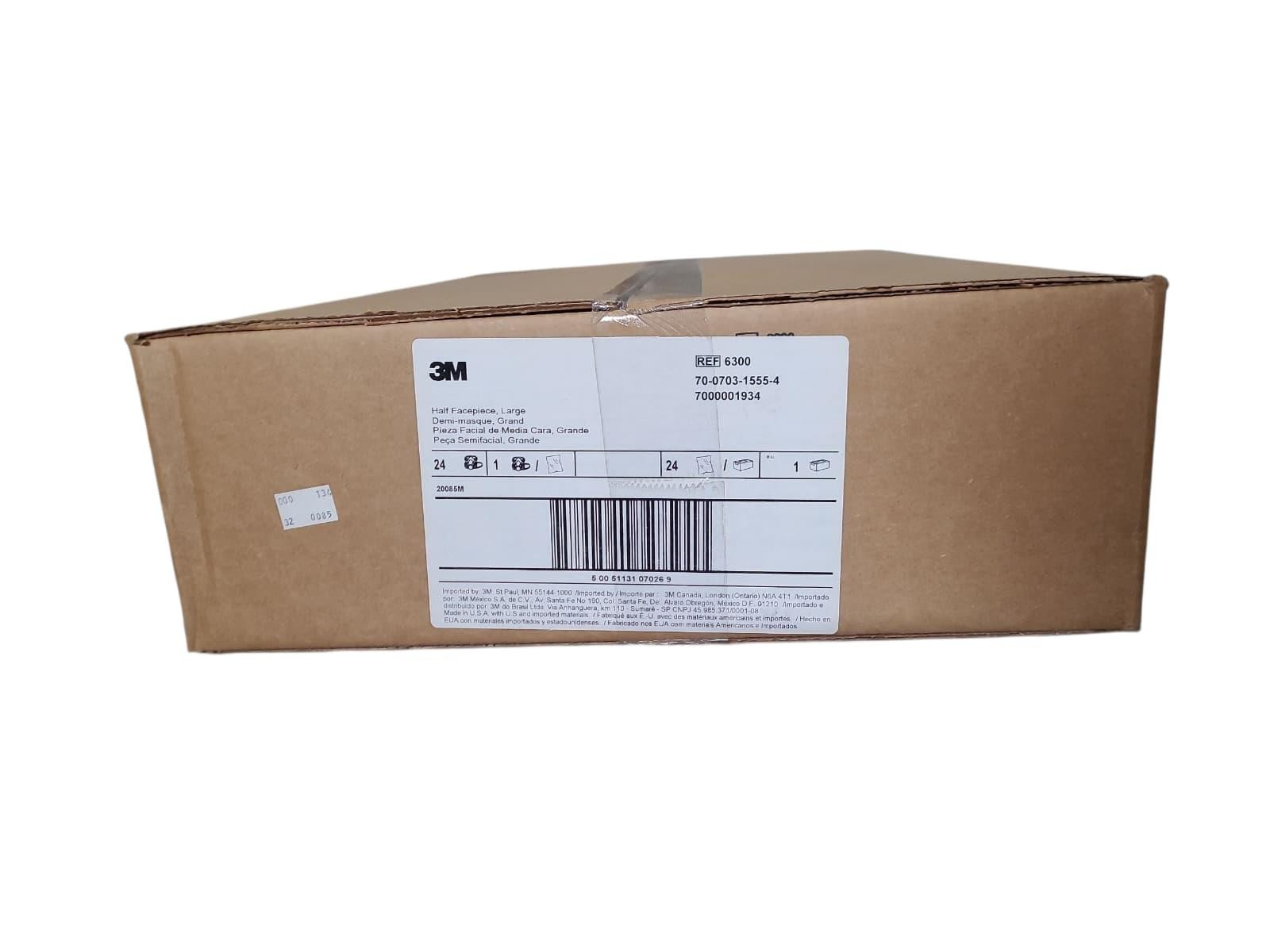3M 6300 Reusable Respirator, NIOSH-Approved, Bayonet 4-PoinT Large, (CASE OF 24)
