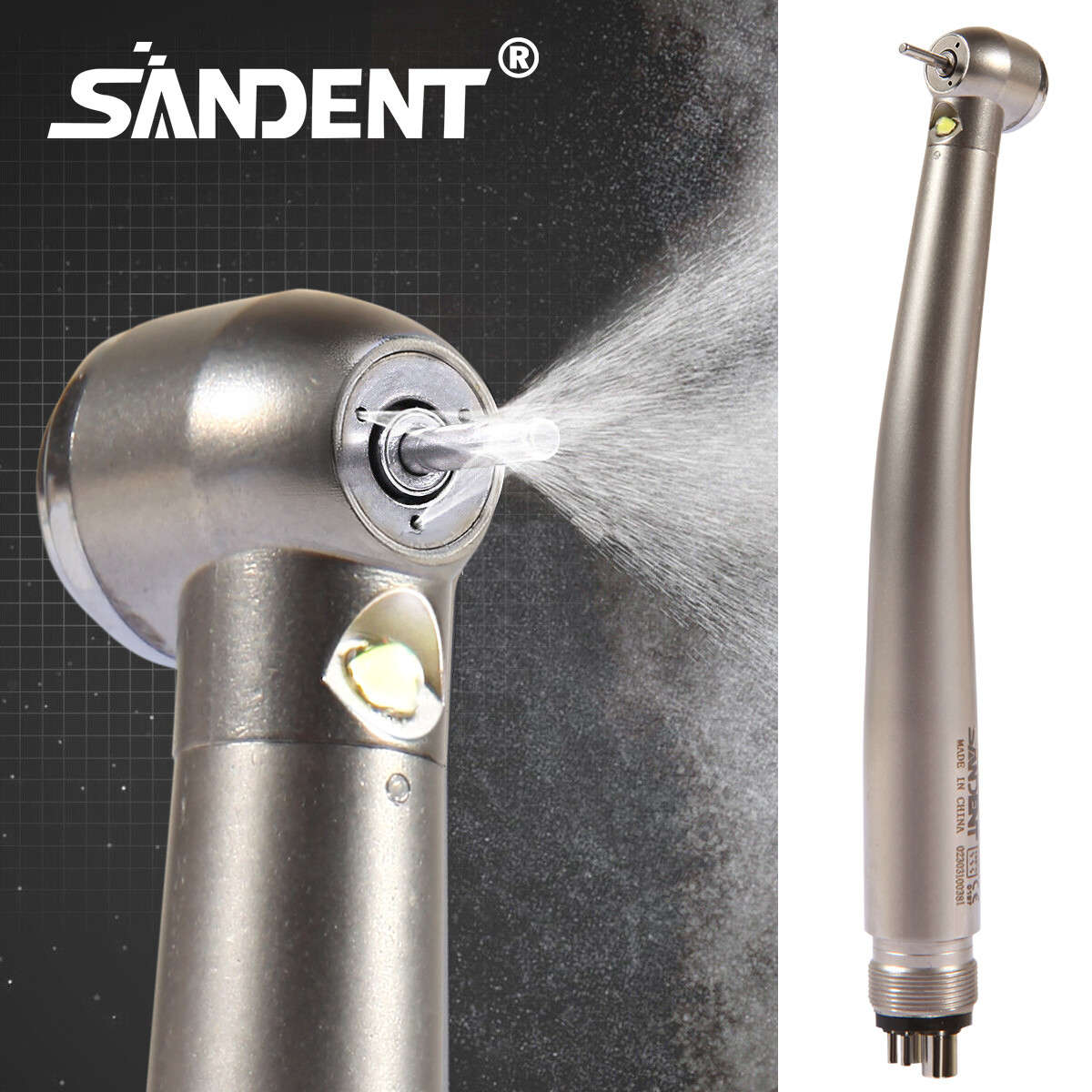 Dental (LED) High Speed Handpiece (45° Degree) 4HOLES/ NO-LED Turbine Colorful