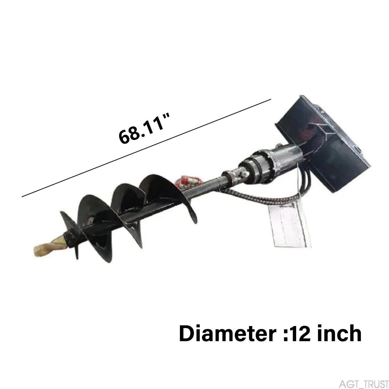 AGROTK 12″ Hydraulic Auger Attachment For AGT Mini Skid Steer|M-AG