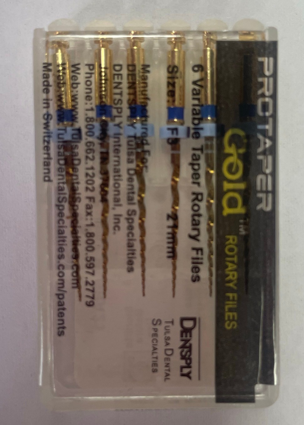 Dentsply ProTaper Gold Nickel Titanium Rotary Files F1 F2 F3 S1 S2 SX-F3 SX19