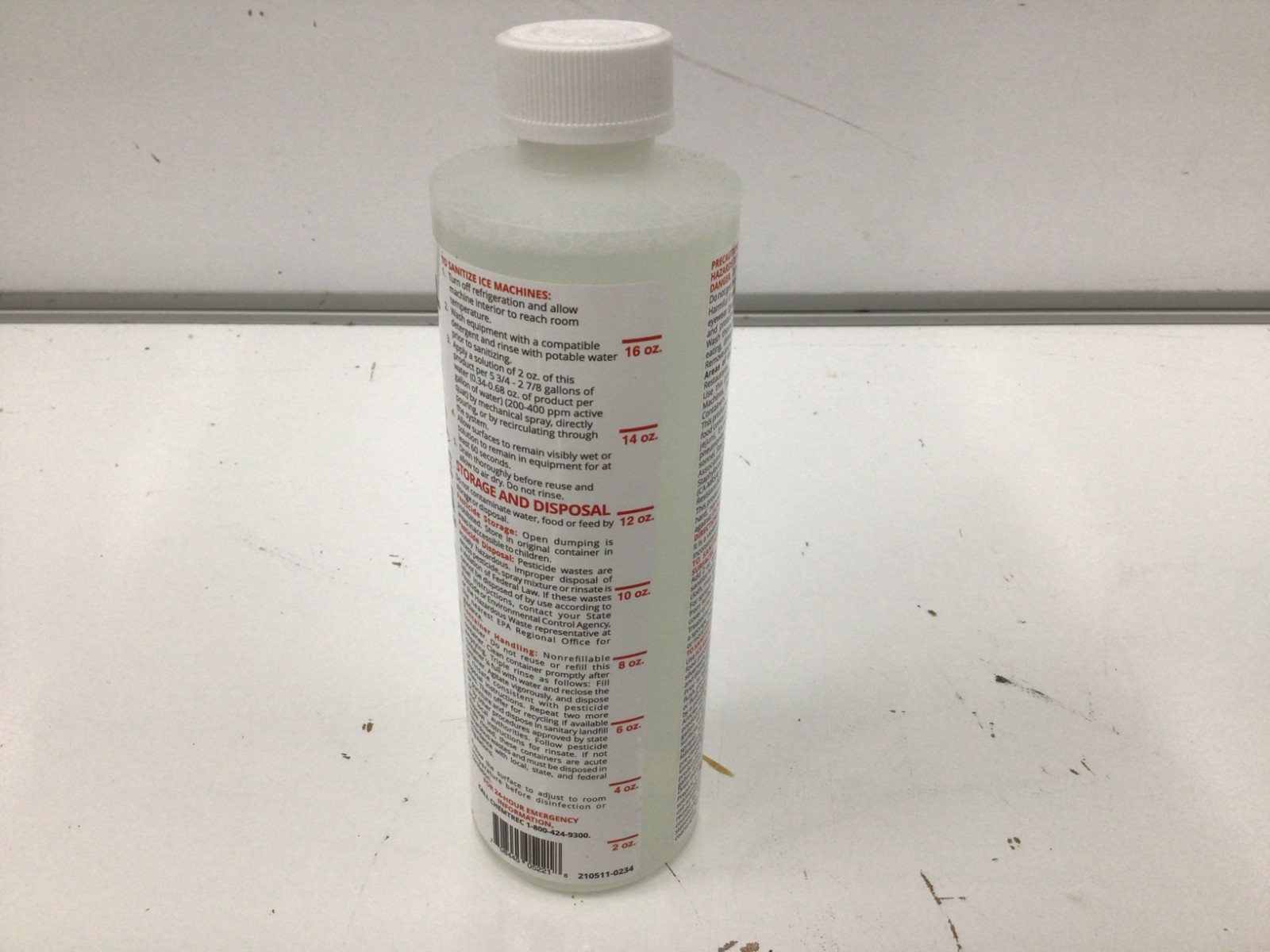 MANITOWOC 5164 Ice Machine Sanitizer,16 oz.,Clear 10L485
