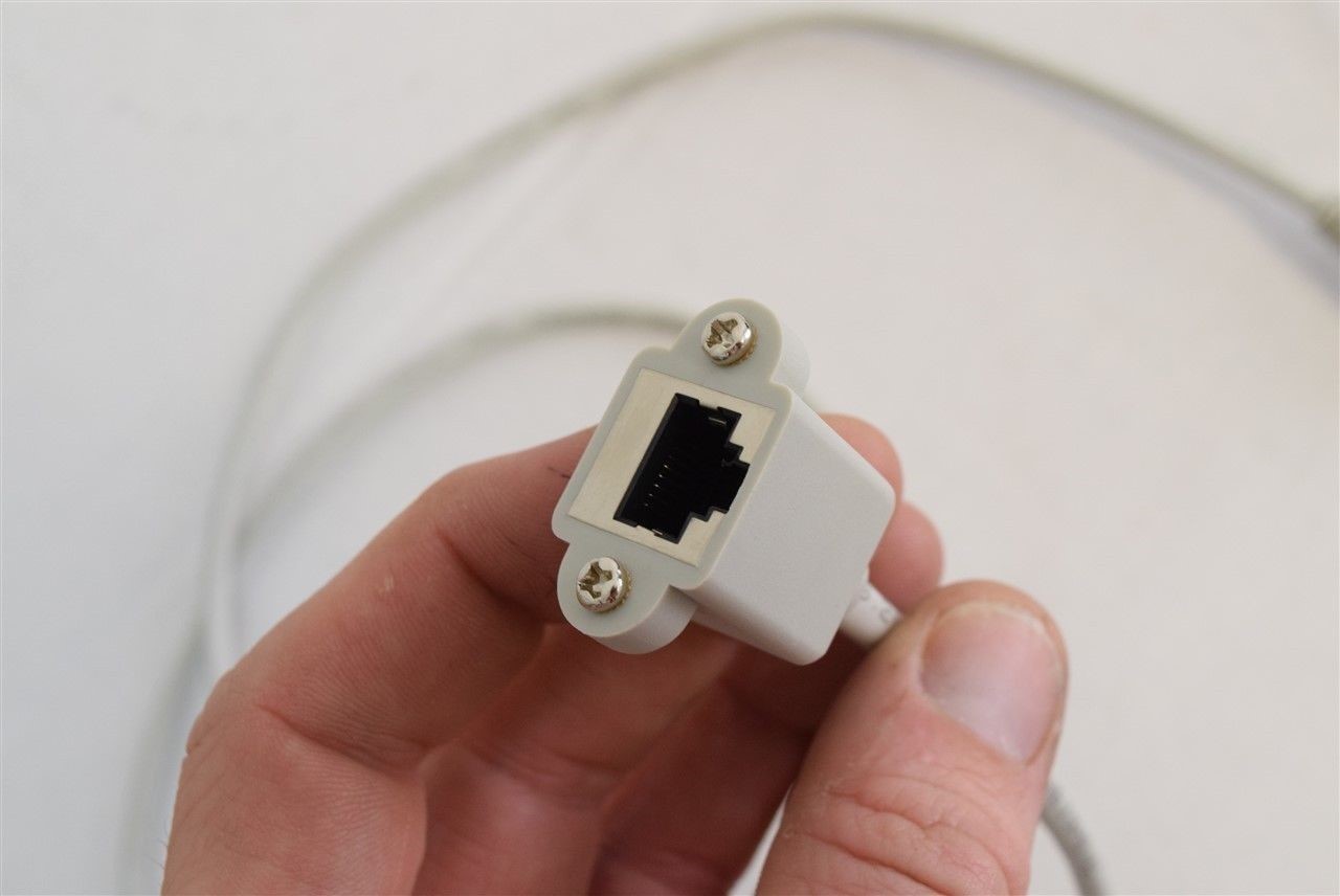 4ft White Panel Mount Extension Cable Ethernet CAT5E M/F RJ45 Raspberry Pi RJ-45