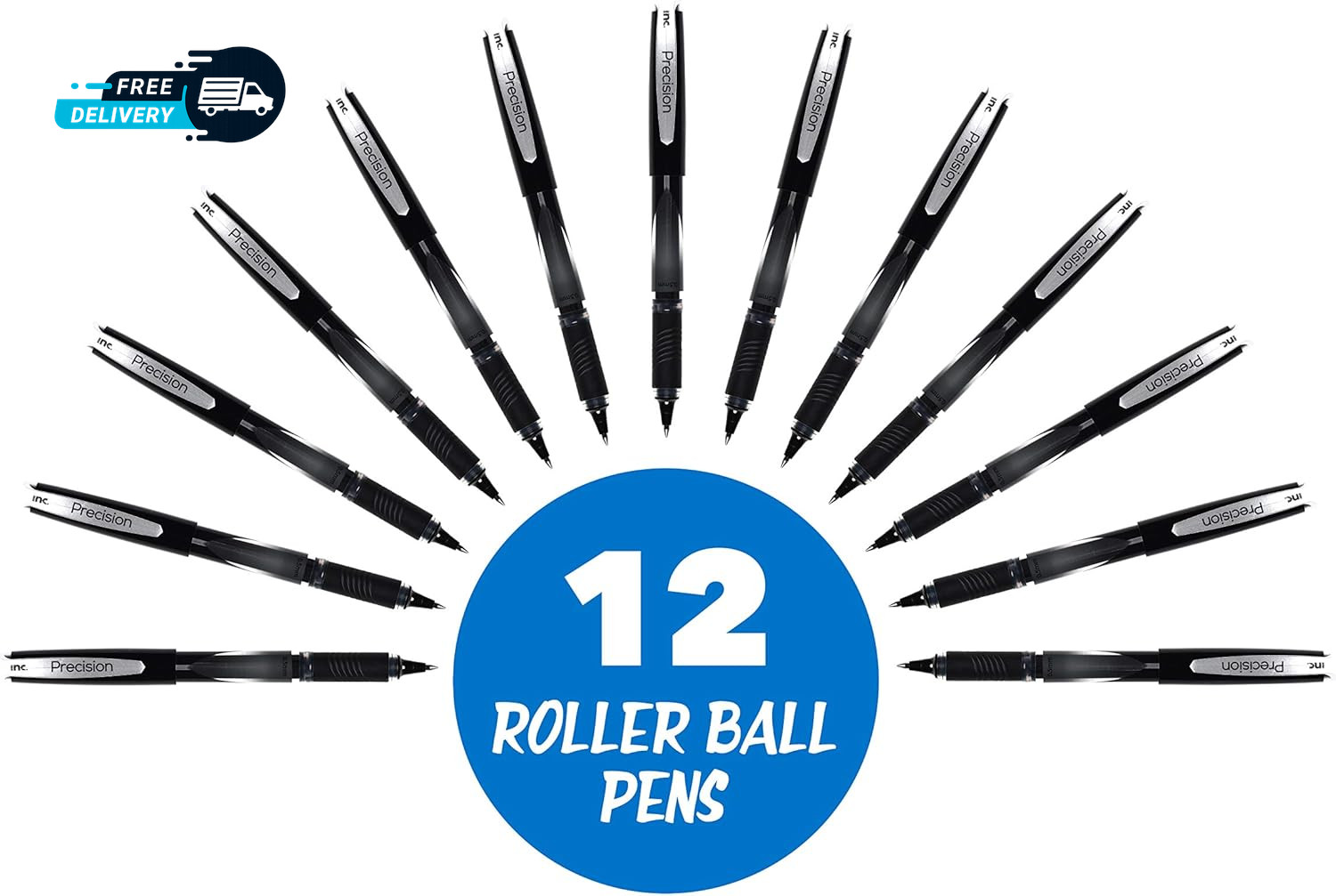 R2 Precision Rollerball Pens – 0.5 Mm Ultra Fine-Point Pen Set with Comfort Grip