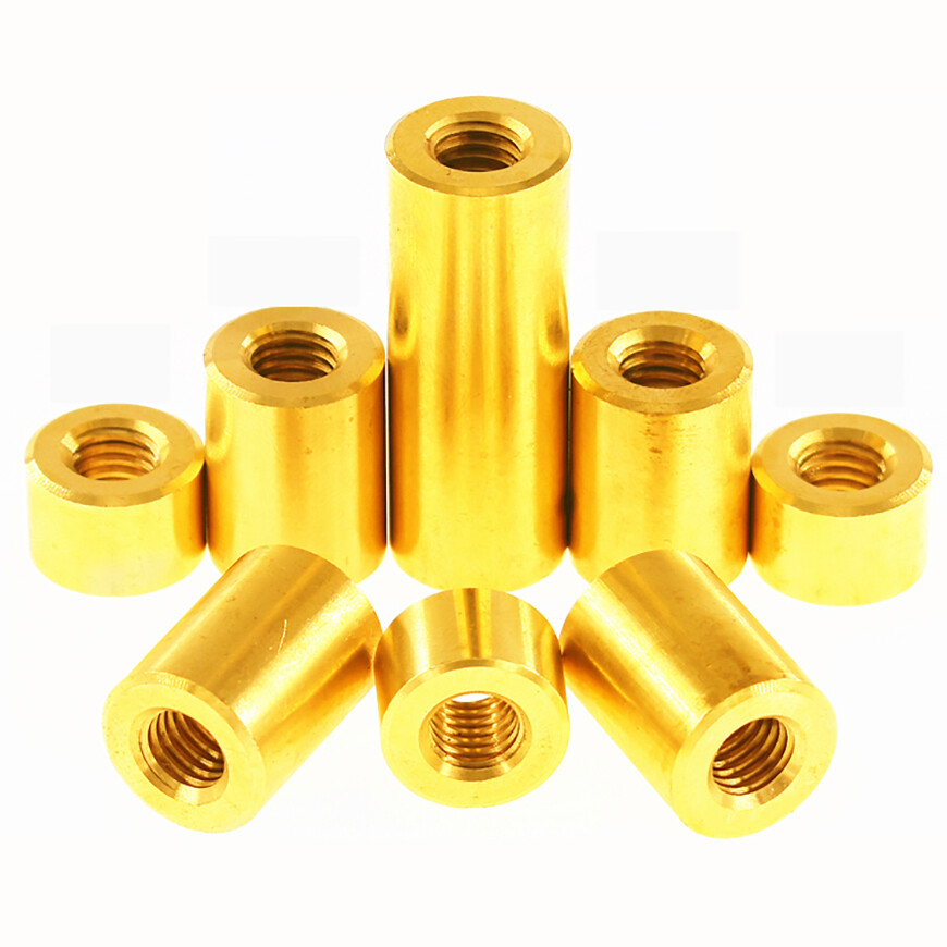 Threaded Sleeve Stud Round Connector Nut Brass Long Nuts M1.6M1.8M2M2.5M3M3.5