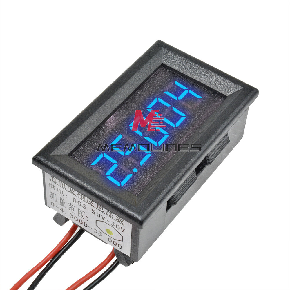 5-Digit DC 0-4.3000-33.000V Digital Blue LED Voltmeter Voltage Meter Car Panel