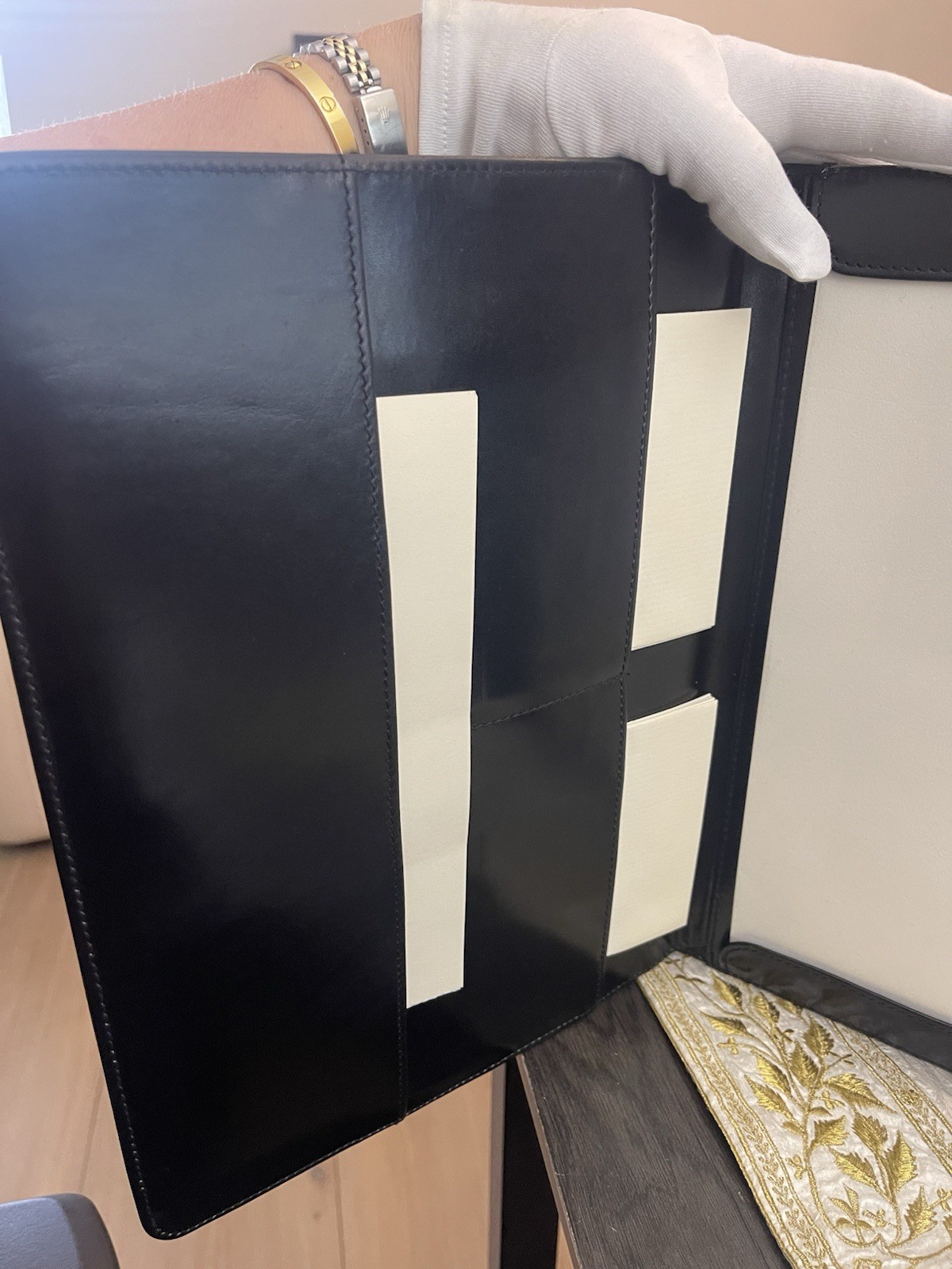 Montblanc black leather padfolio in its original box # 30510