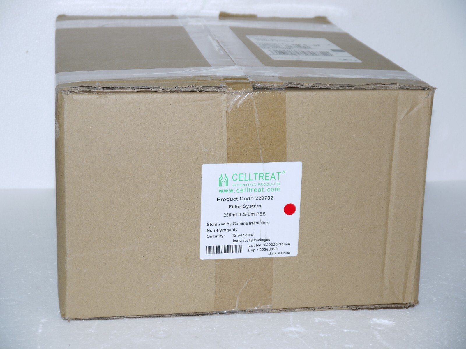 Celltreat 229702 Filter System 250mL 0.45μm PES 75mm Diameter 12Pcs New