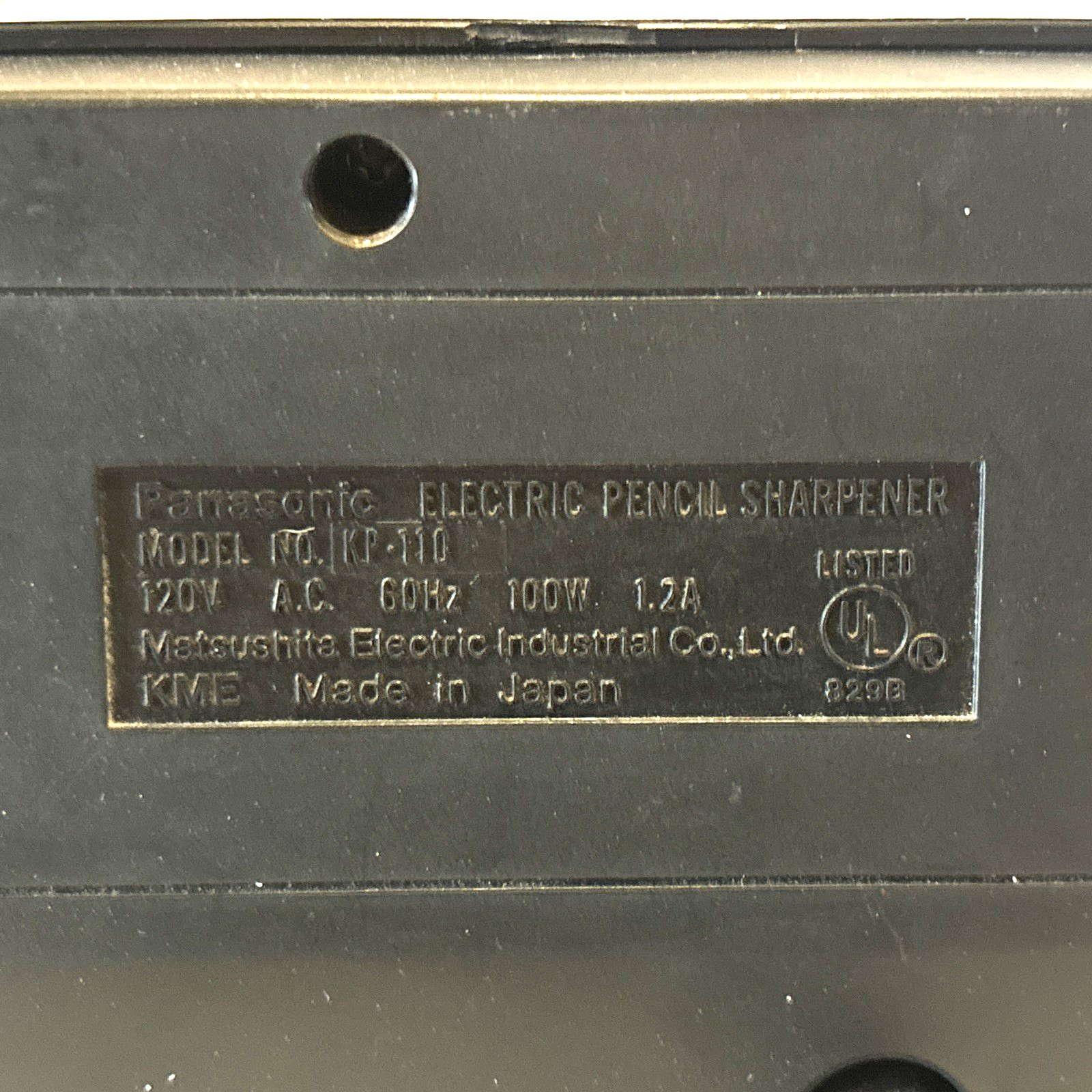 Vintage Panasonic Auto-Stop Electric Pencil Sharpener KP-110 Tested Working