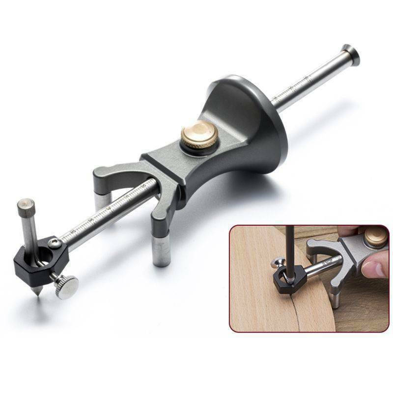 DIY Dual-purpose Linear Arc Scriber Parallel Wood Line Drawing Woodworking Tool