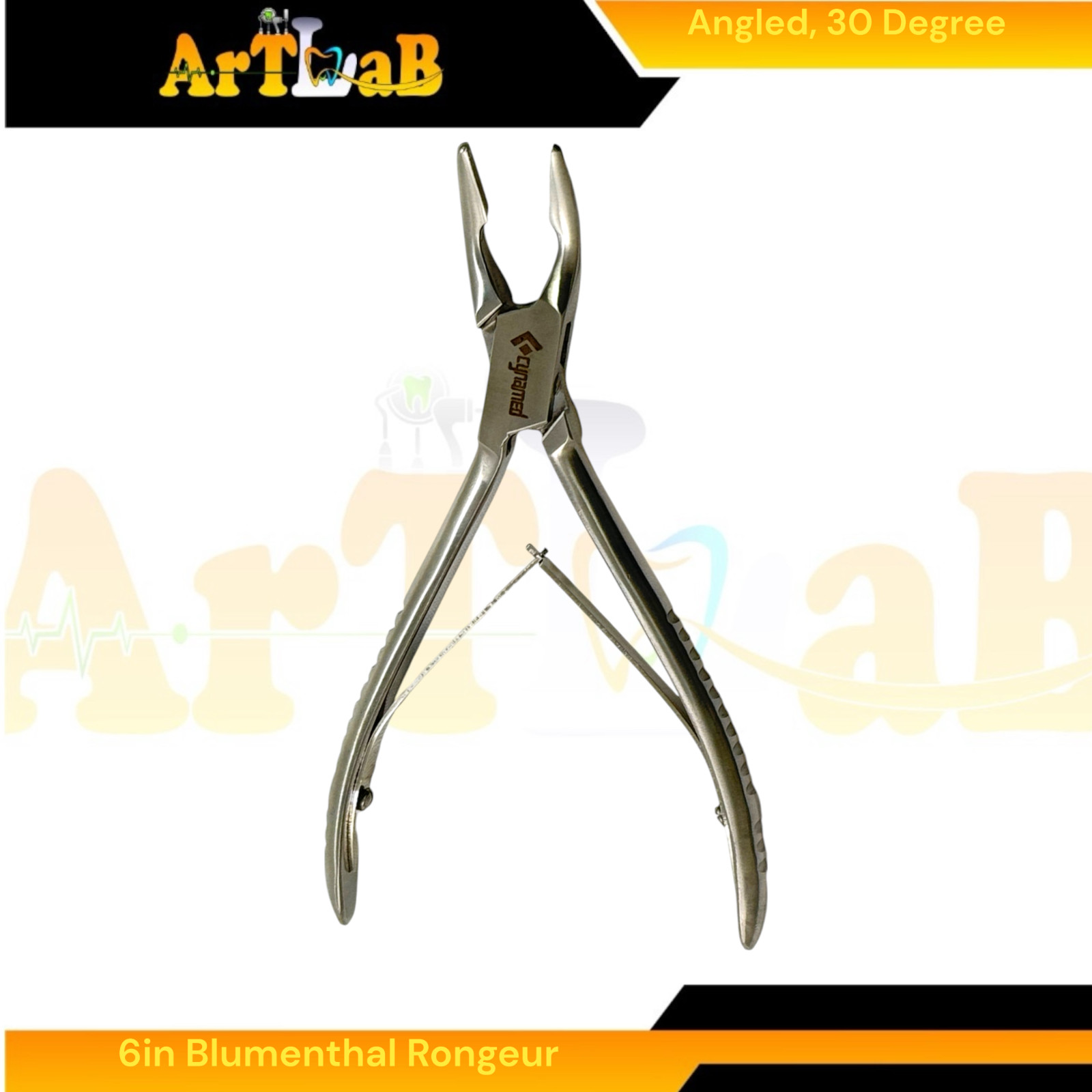 6in Blumenthal Bone Rongeur, 30° Angle with Leaf Spring Handle | Stainles Steel