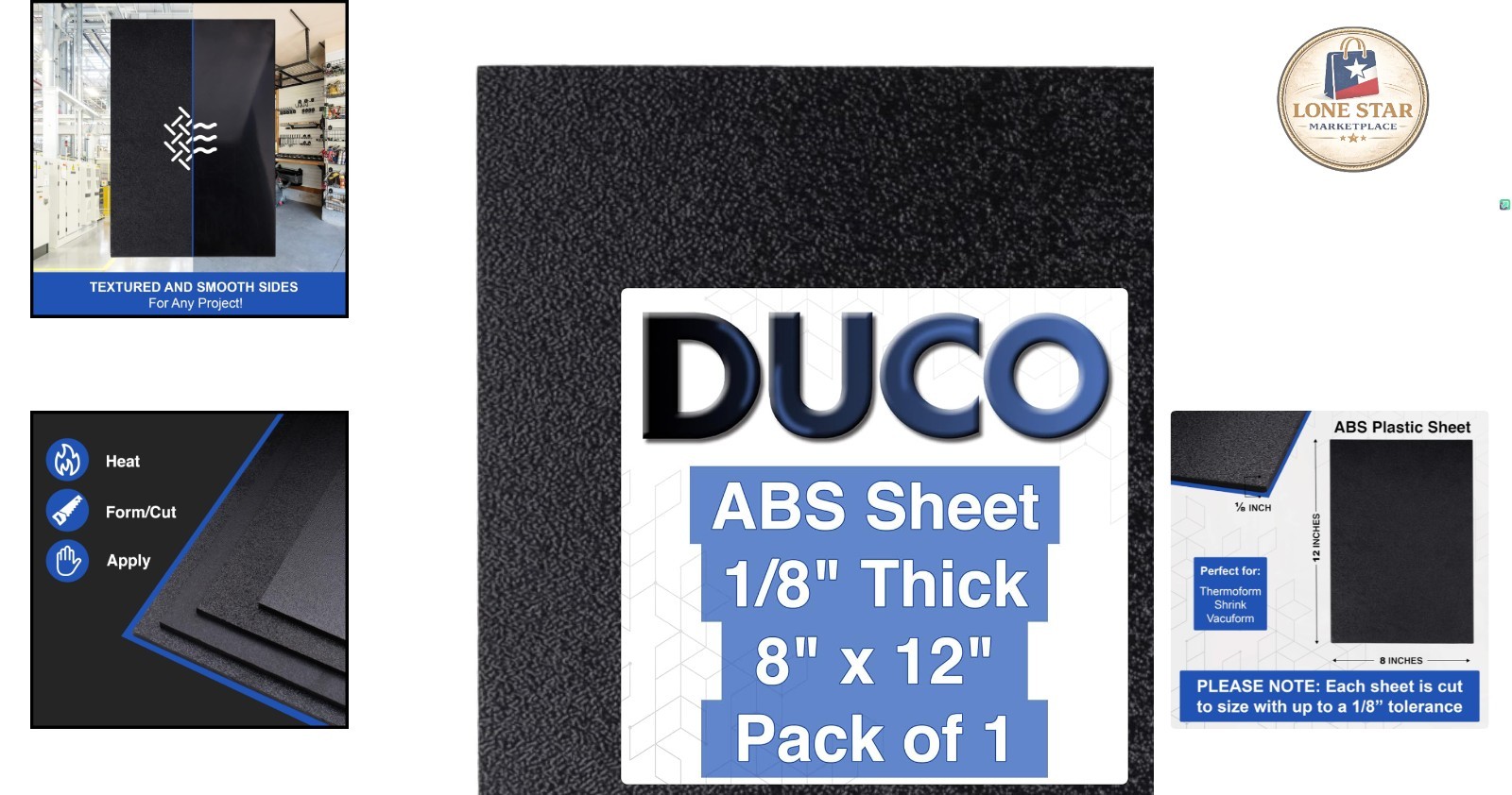 Versatile 1/8″ Thick 8″ x 12″ ABS Plastic Sheet – Textured & Matte Finish