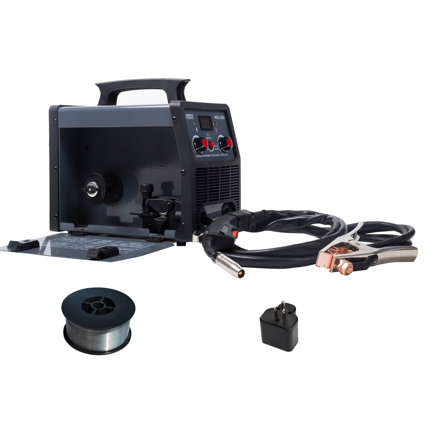 Amico MIG-130A, Amp Flux Core Gasless Welder, 115/230V Dual Voltage Welding New