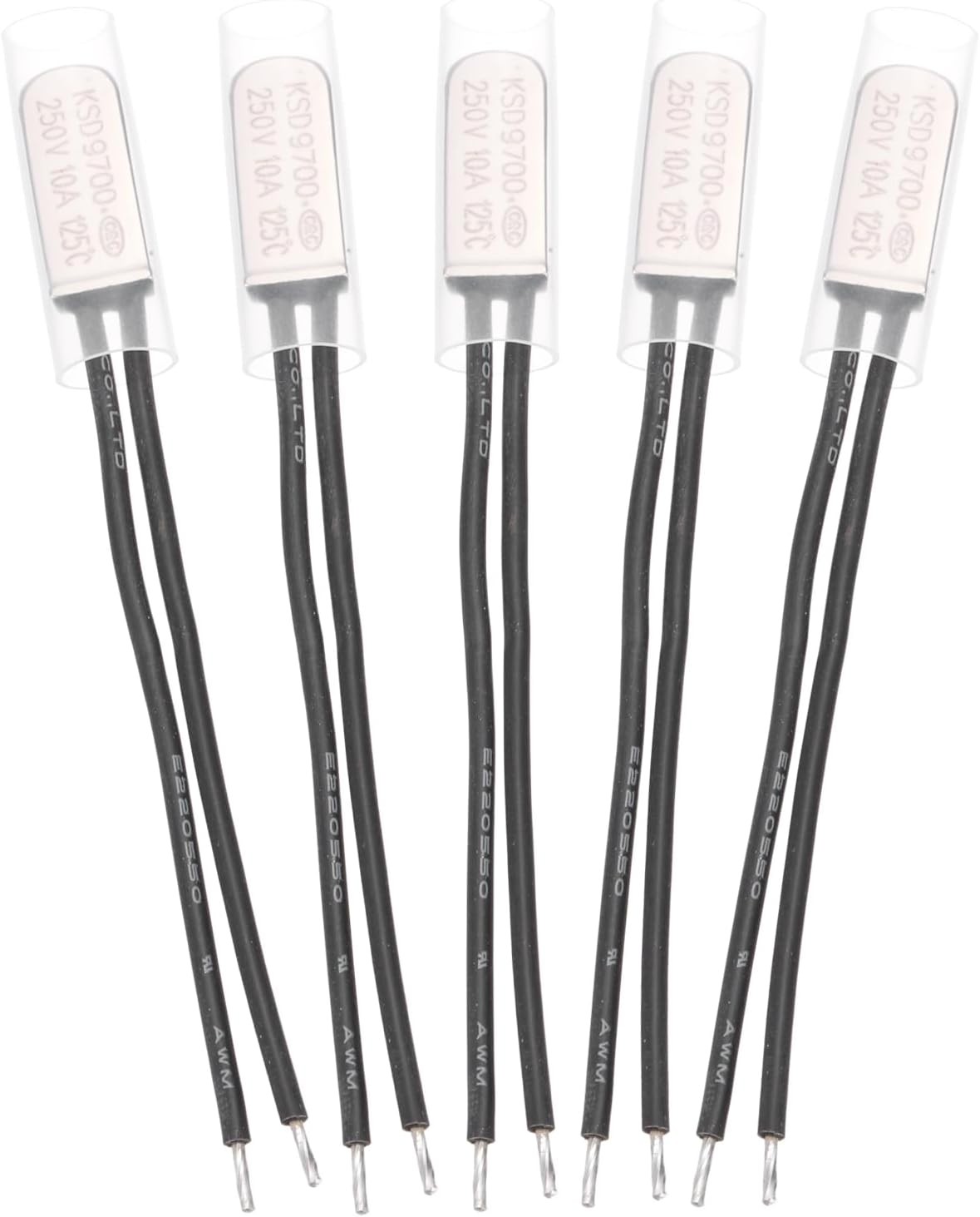 5Pcs KSD9700 Thermostat 125C 257F Normally Close Temperature Switch Thermal