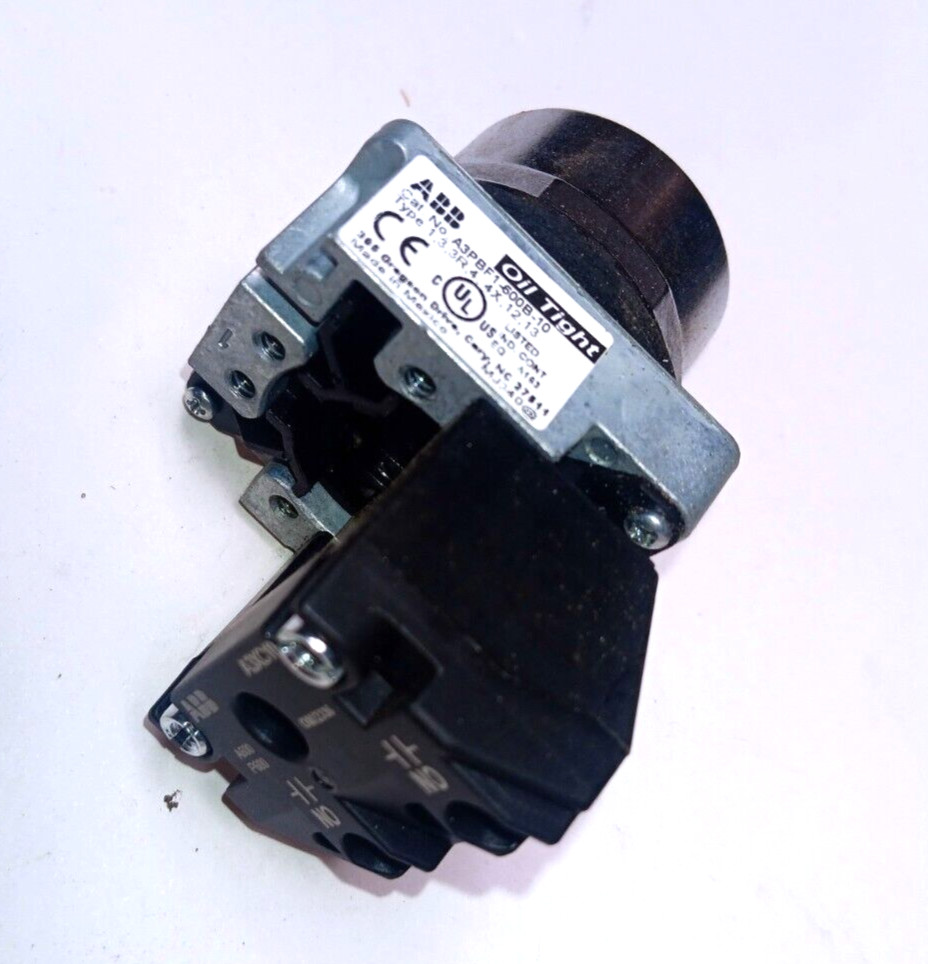 ABB A3PBF1-600B-10, Black Flush Push Button, 1 NO