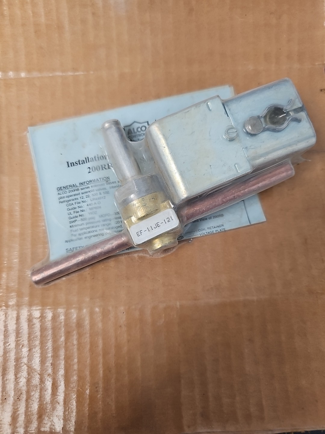 HVAC – Refrigeration EF-11JE-121 VALVE NEW OLD STOCK