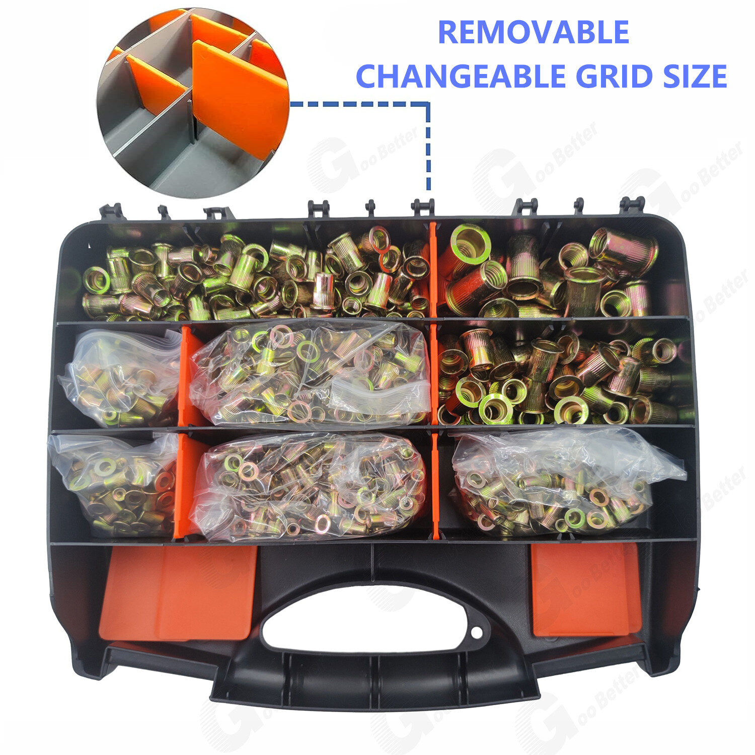 860Pcs Rivet Nut Kit UNC Rivnut Nutsert Assortment #6-32 #8-32 #10-24 1/4″ 5/16″