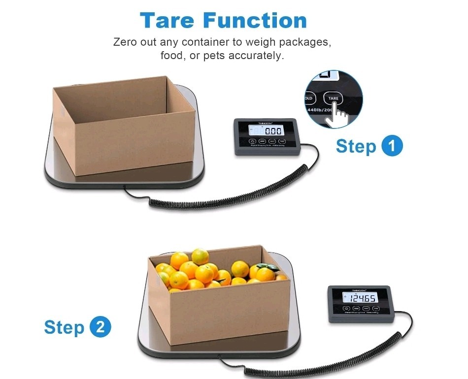 Shipping Scale 440lb/1oz Digital Postal Postage Large Backlit LCD Hold Tare