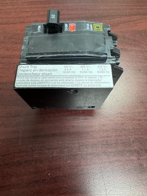 QOB2501021 QOB250-1021 2Pole 50Amps 120/240Volt 120V w/Shunt BOLT-ON SquareD NEW