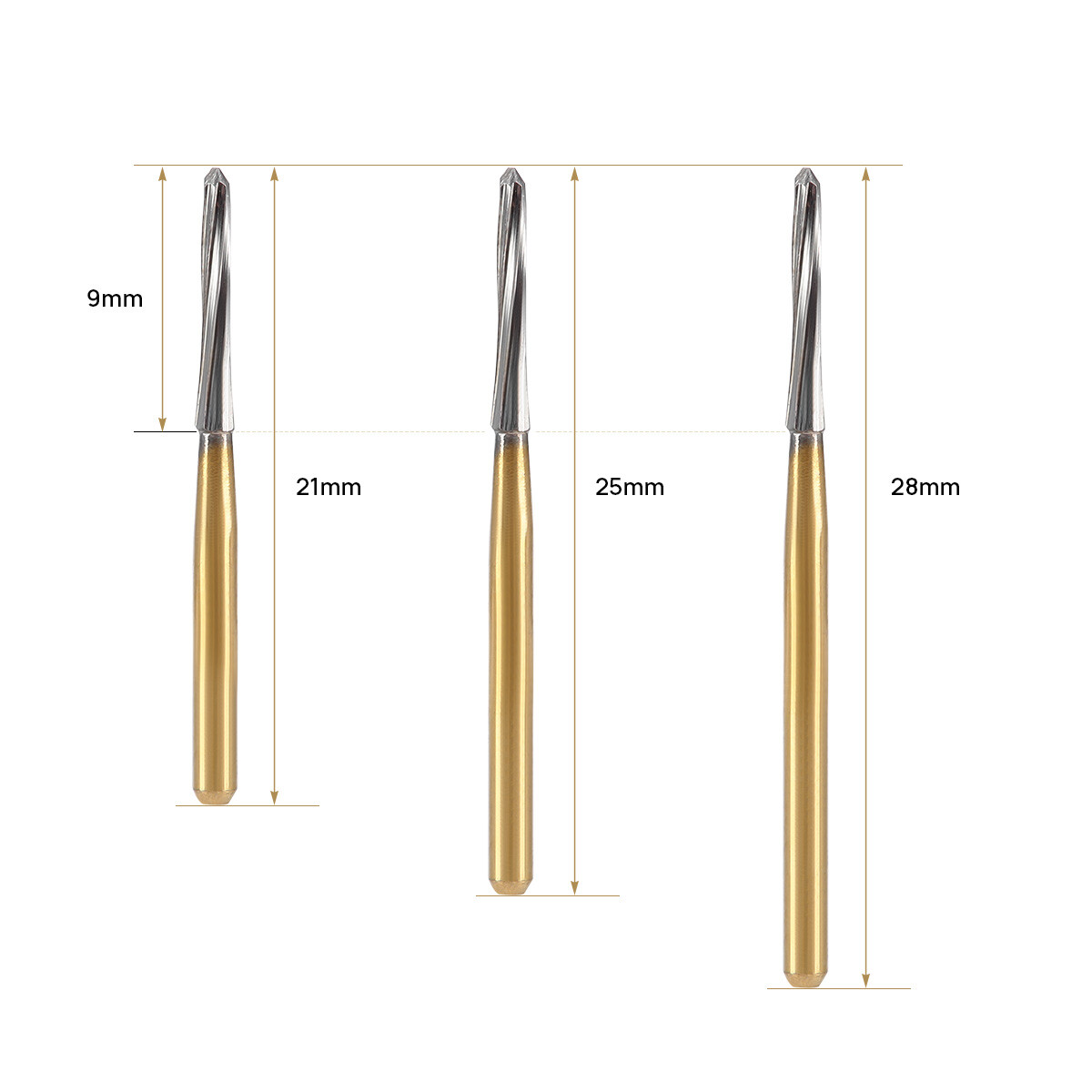 Dental Endodontic ENDO Tungsten Carbide Burs FG Round Bur High Speed 21/25/28mm
