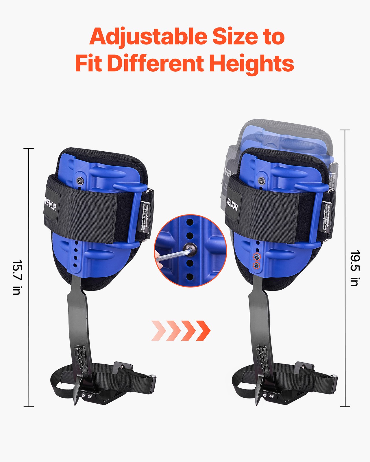 VEVOR Tree Climbing Spikes Set Adjustable Height Climbing Spurs Gear Rope Belt
