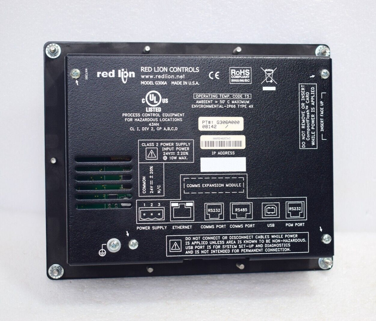 🔥 RED LION G306A GRAPHIC COLOR LCD OPERATOR INTERFACE TERMINAL G306A000