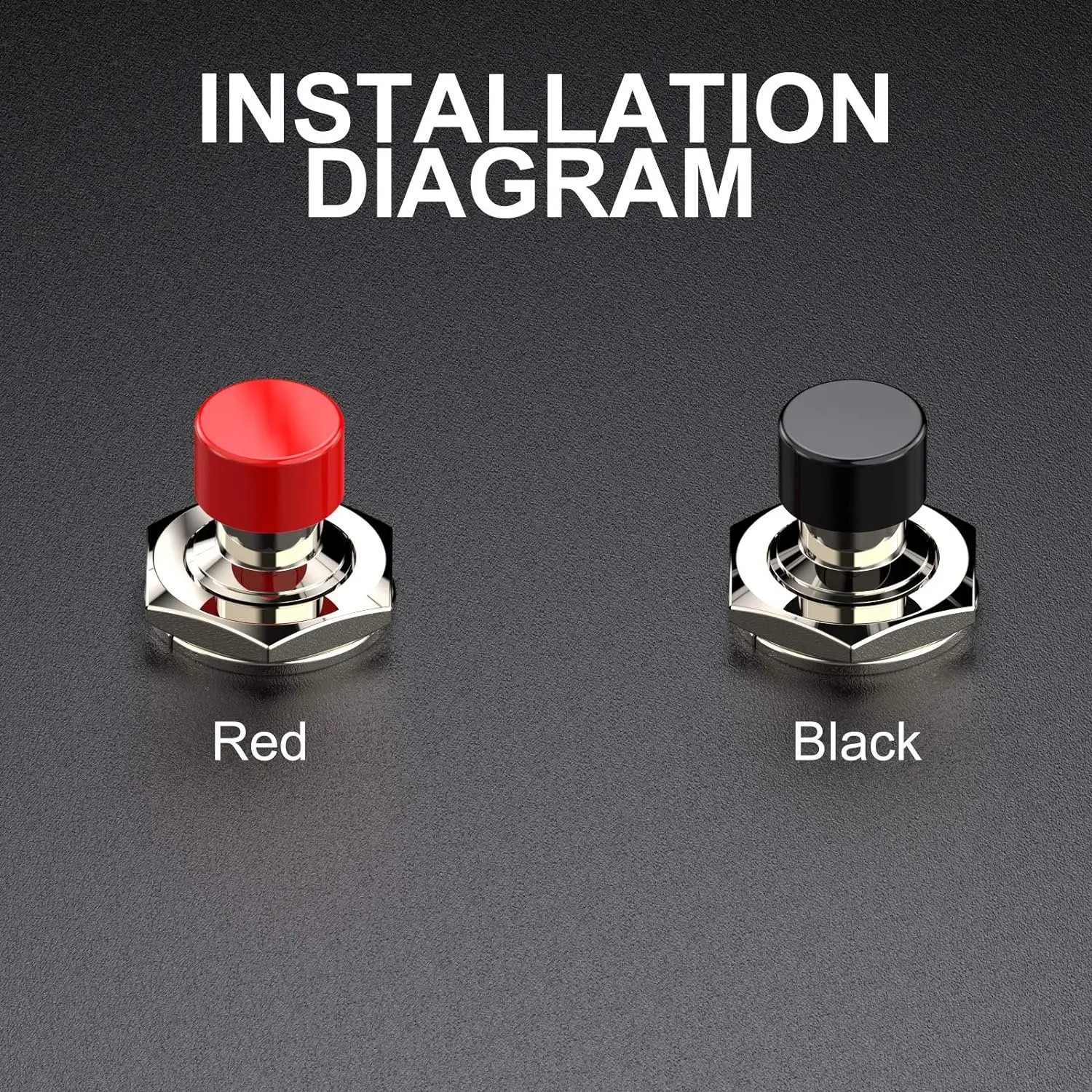20pcs SPST Momentary Push Button Switches (1A/250VAC, NO) – Black & Red Cap
