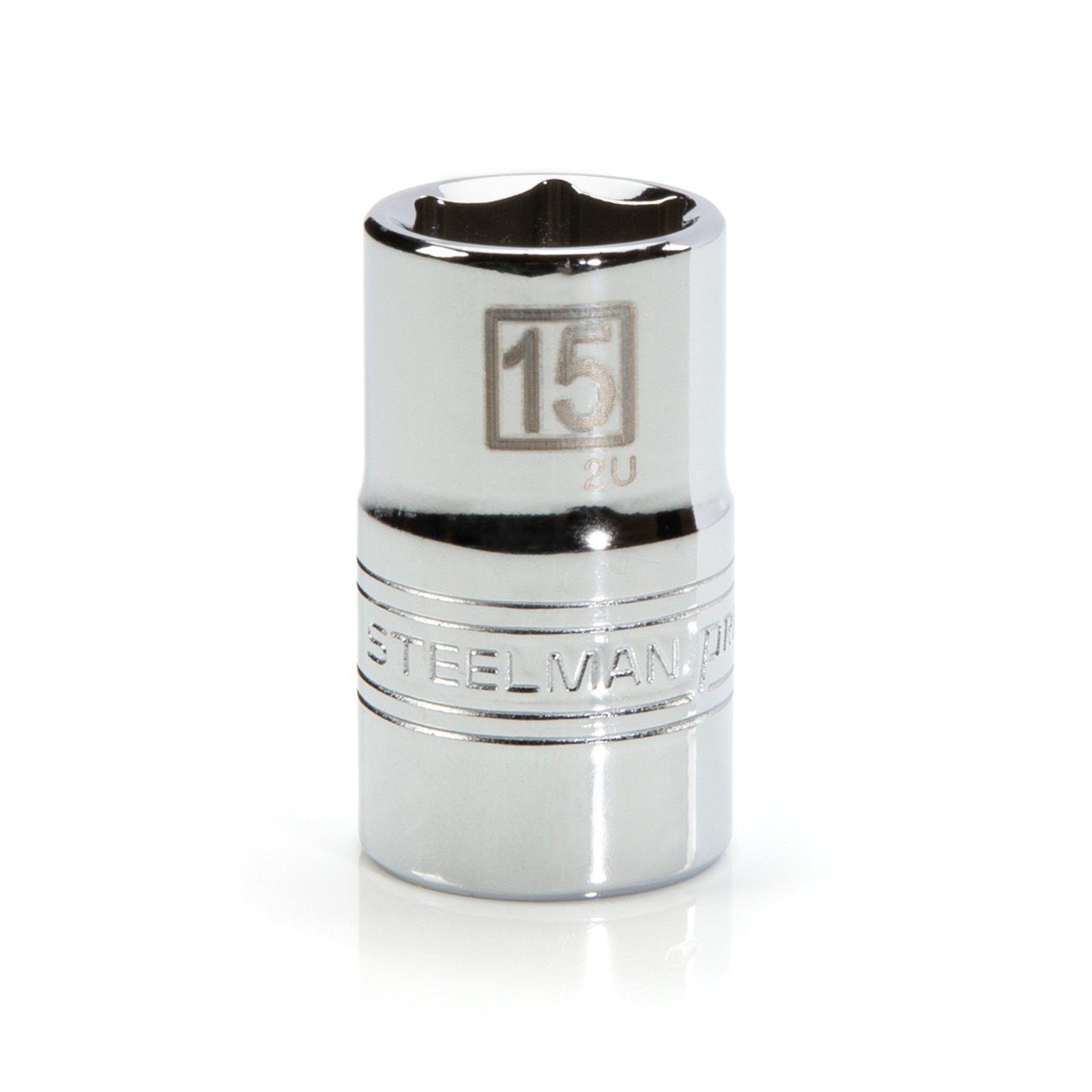 STEELMAN PRO 1/2-Inch Drive x 15mm Shallow 6-Point Metric Socket, 78312