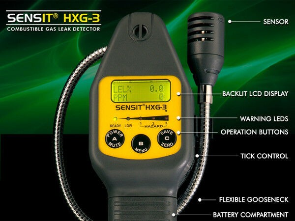 SENSIT HXG-3P Advanced Combustible Gas Leak Detector with Pump, 100% LEL