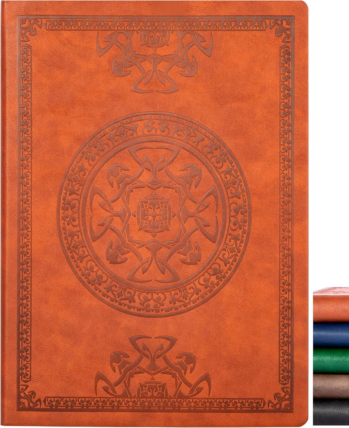 Journal for Men Women Leather Vintage Diary Journaling Notebook Black | Embossed