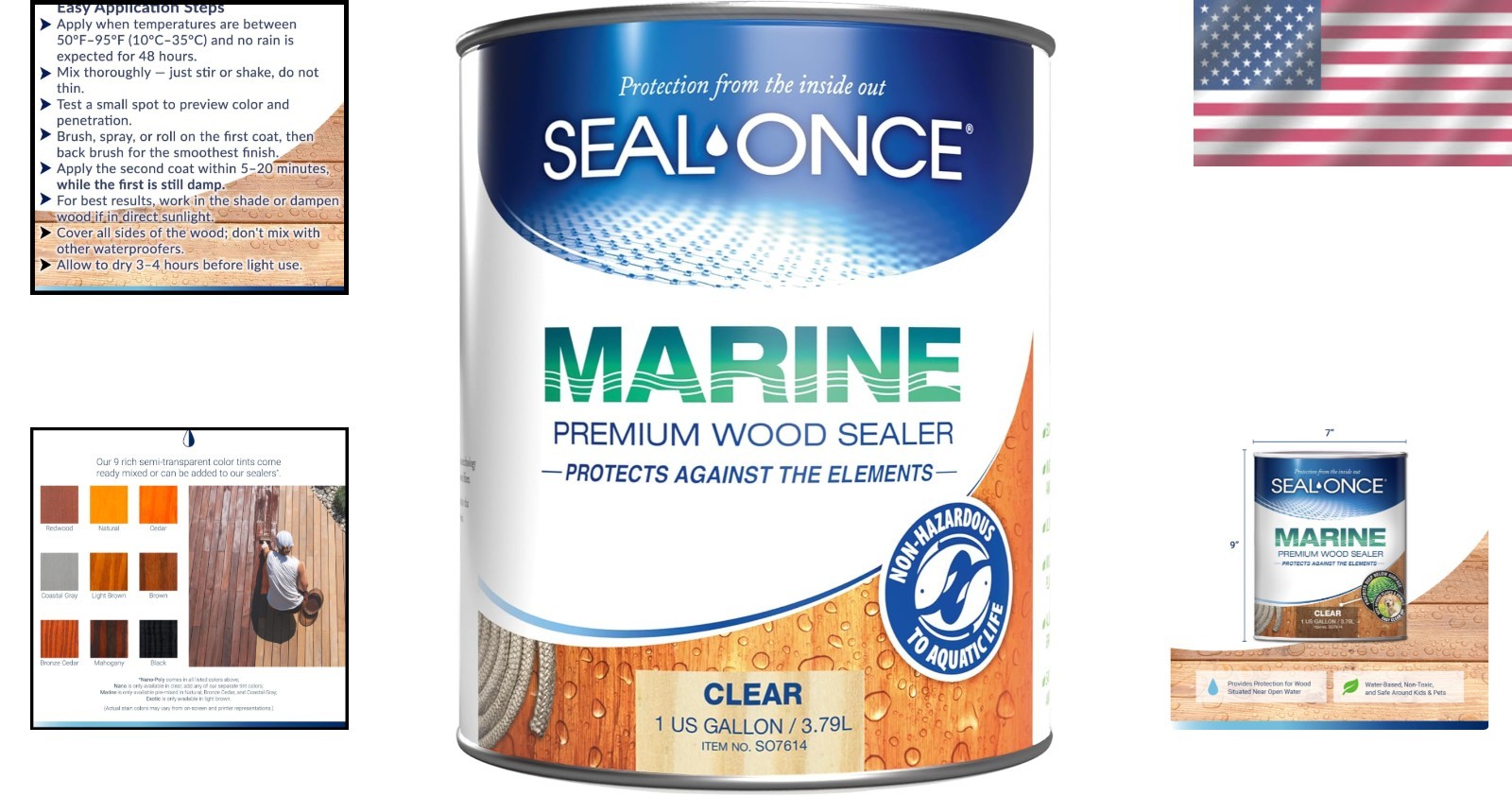 Waterproof Wood Sealer for High-Moisture Areas, 1 Gallon