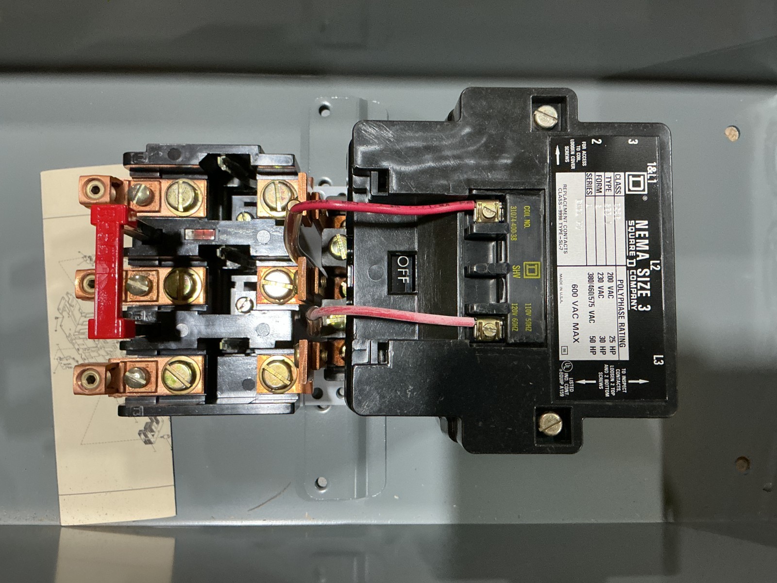 New Square D 8536SEG1V02S Ser A AC Magnetic Starter 110/120V 50/60HZ