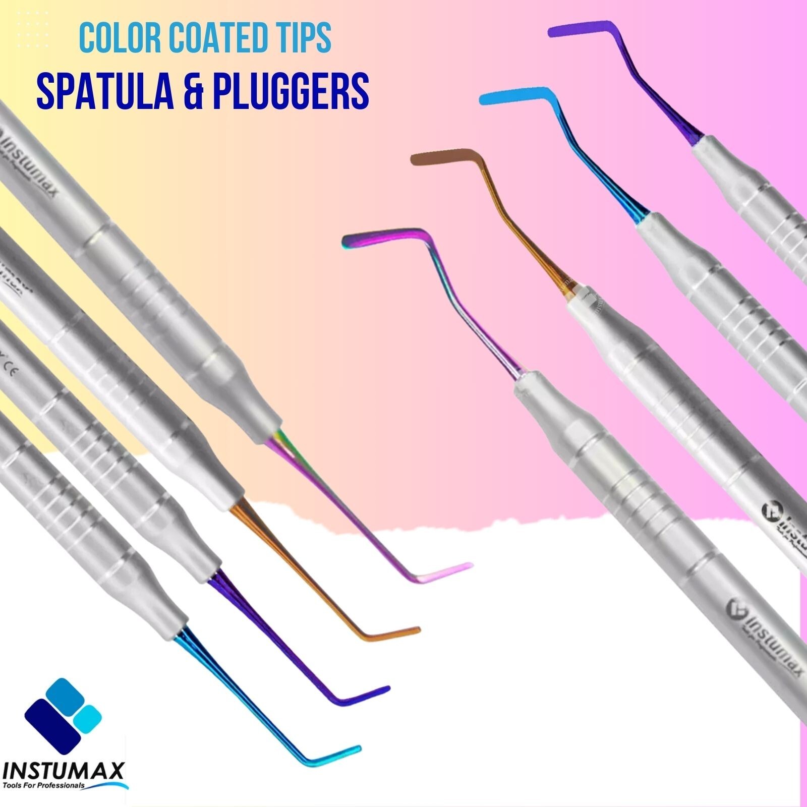 Dental Composite Filling Instruments Spatula & Plugger Titanium Colorful Tips