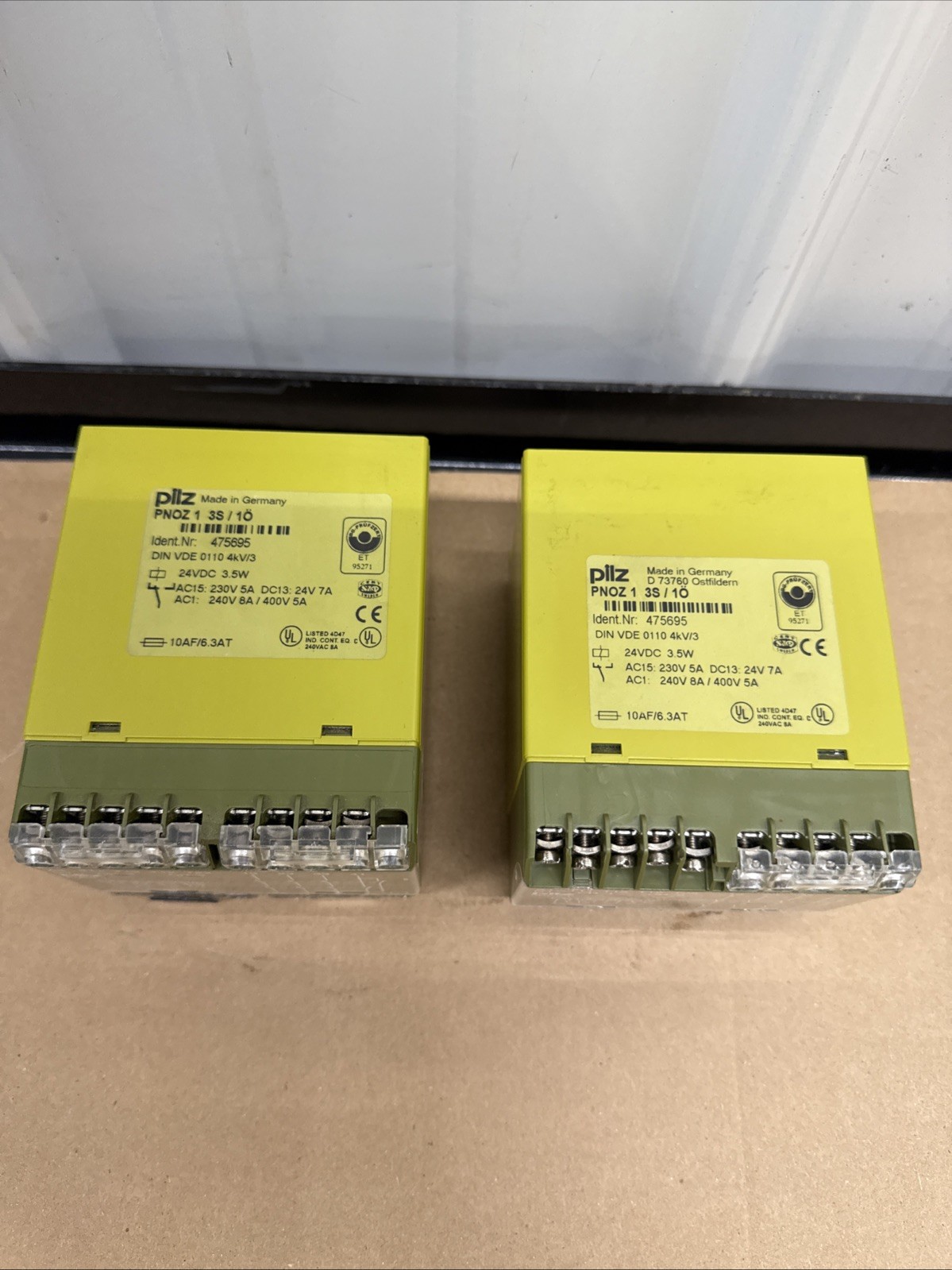 Lot Of 2- PNOZ 1 3S/10 Pilz 475695 Safety Relay 24 VDC 3.5 W
