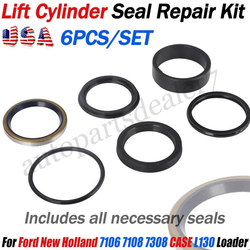 Lift Cylinder Seal Repair Kit for Ford New Holland 7106 7108 7308 & CASE IH L130