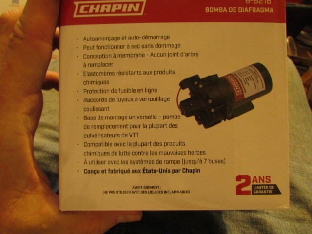 Chapin 6-9216 12V 5.0 GPM 60 PSI Self-Priming ATV Sprayer Pump FREE SHIPPING!