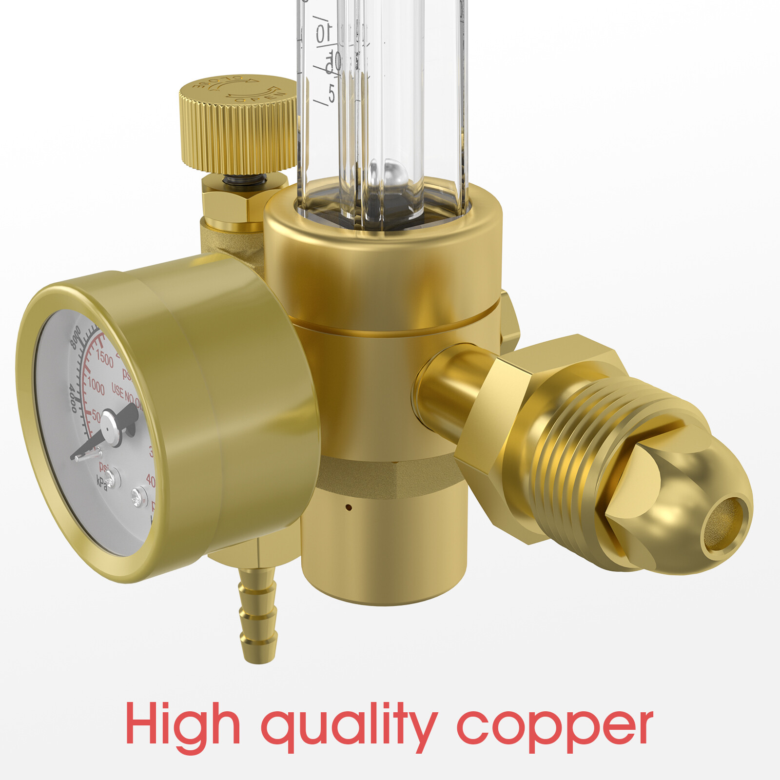 CO2 Argon Gas Regulator, flow meter, with 8ft Gas Hose for MIG TIG Welder