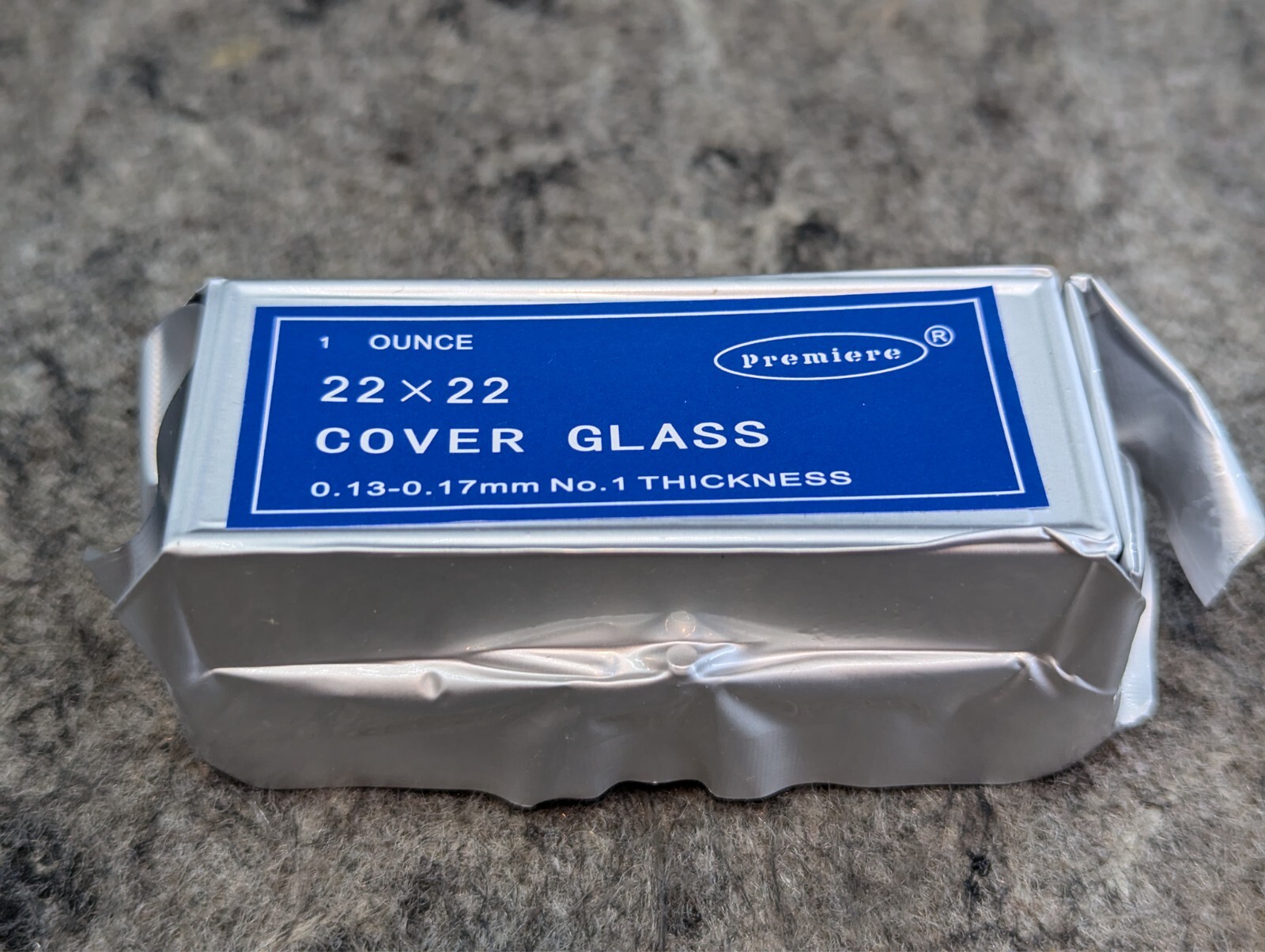 Microscope Cover Glass 22x 22 Premiere 1 oz, 0.13-0.17 Thick 🔥New/Sealed🔥
