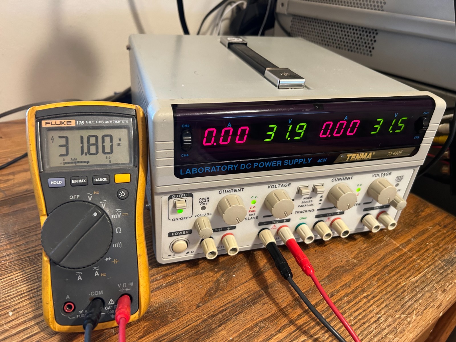 Working DC Linear Regulated Power Supply Quad Independent Output Tenma 72-6905