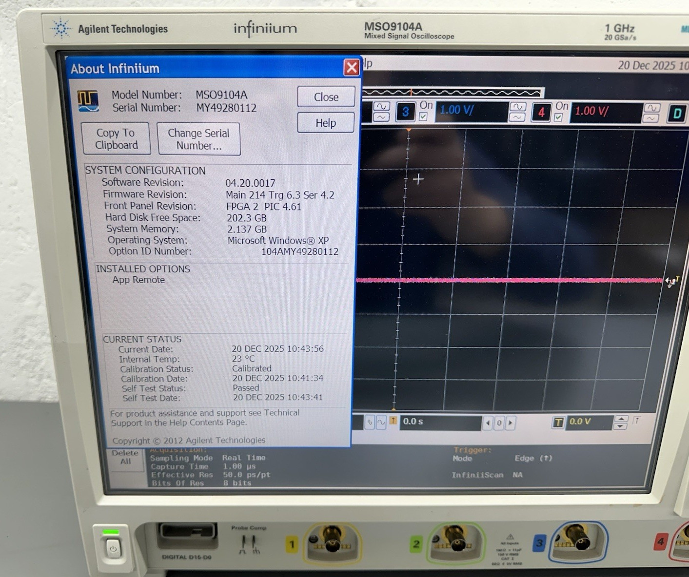 Keysight Agilent MSO9104A Mixed Signal Oscilloscope 1GHz w/ SSD
