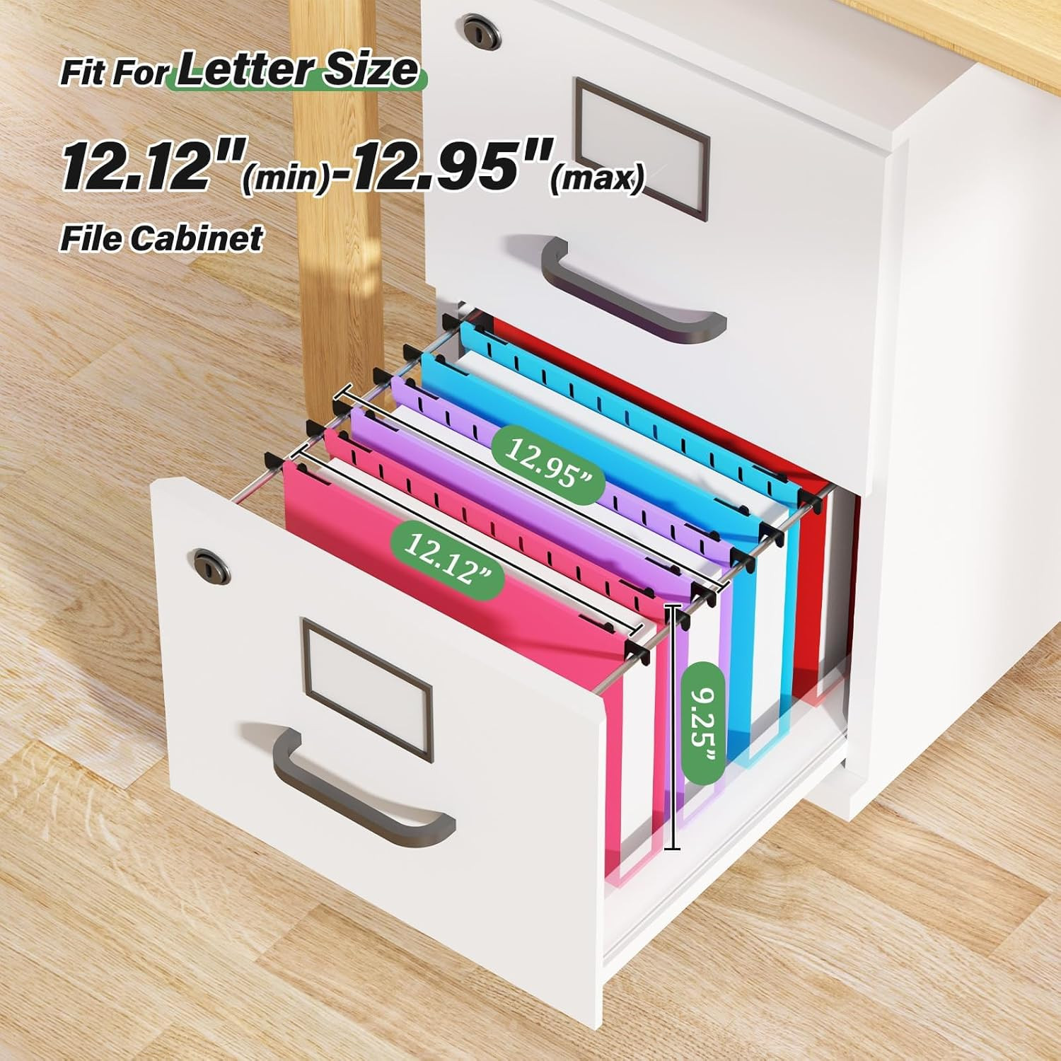 Hanging File Folder Letter Size Extra Capacity,Heavy Duty 2″ Expansion Plastic F