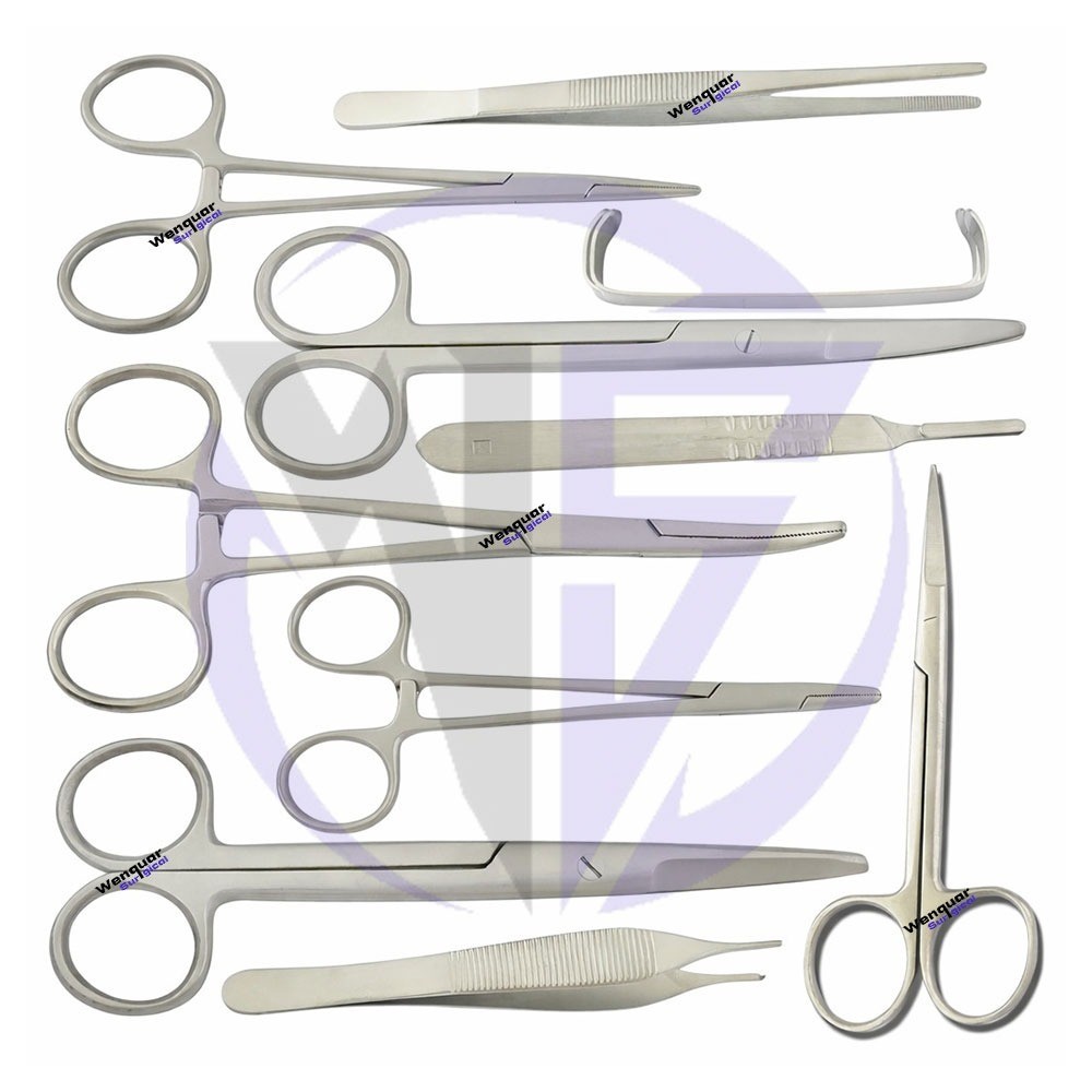 11Pcs Basic Minor Surgery Kit Surgical Dissecting Instruments Delicated Forceps