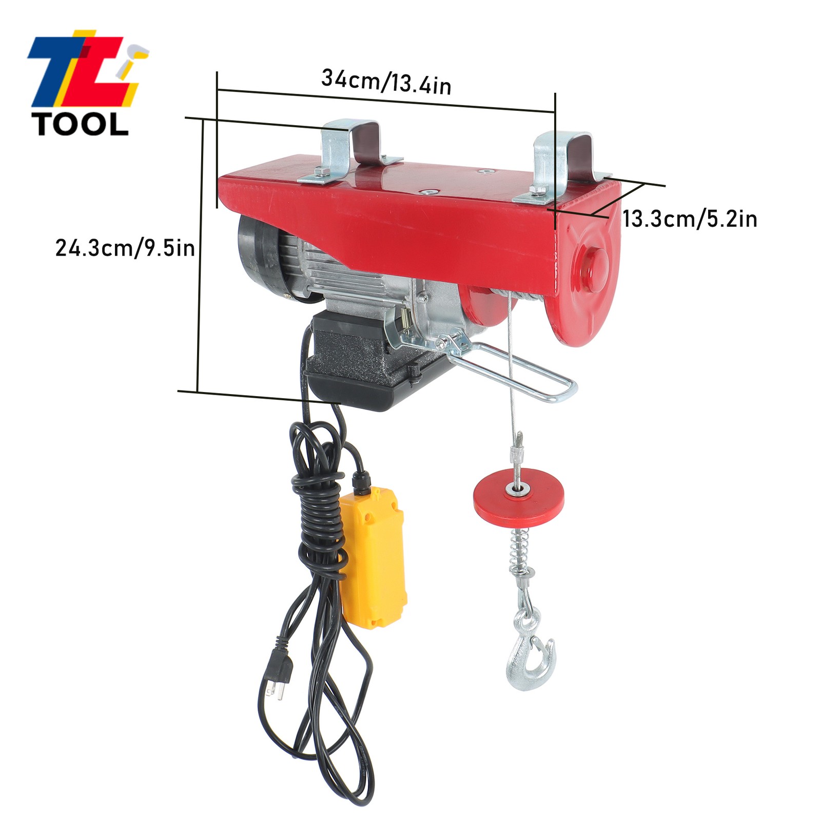 Mini Electric Hoist 440LBS/200kg Crane Winch with Wired Remote Control 510W 110V