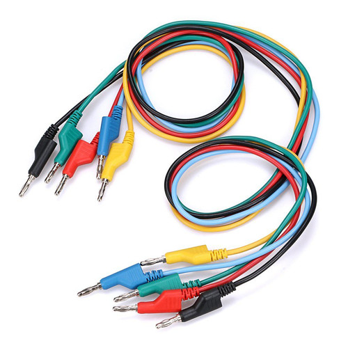 Sumnacon 5pcs Banana to Plug 3.3Ft/1M, Black, Blue, Green, Red, Yellow