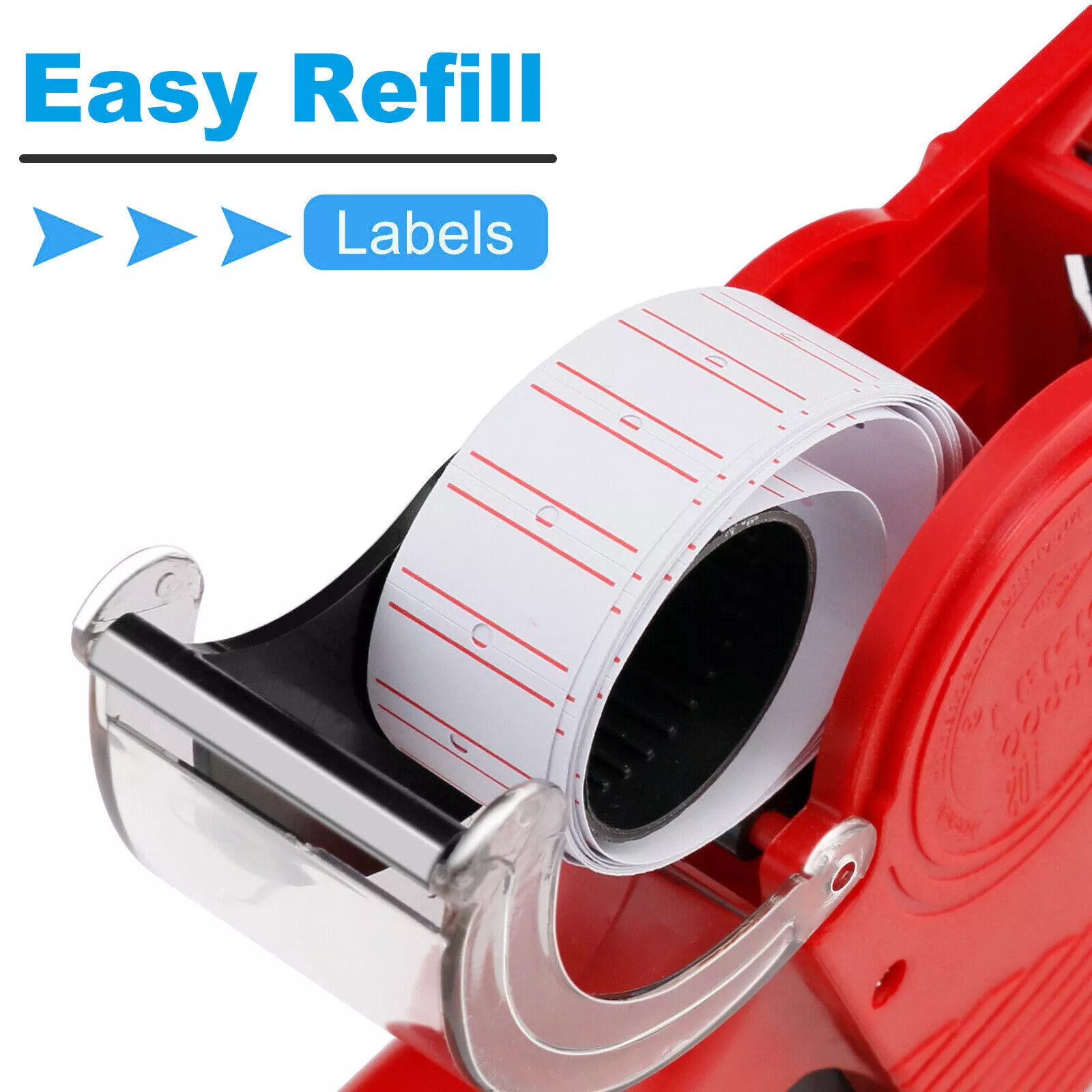 8-Digit Price Tag Gun Marking Machine with Sticker Labels & Ink Roller