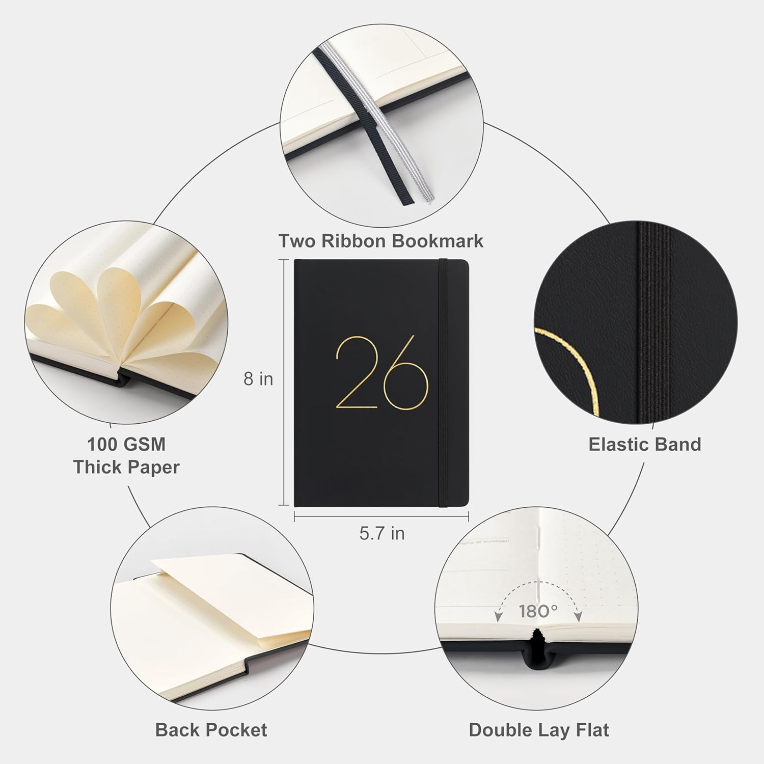 And Per Se 2026 Planner, 15 Months Hardcover Daily, Weekly & Monthly Planner, A5