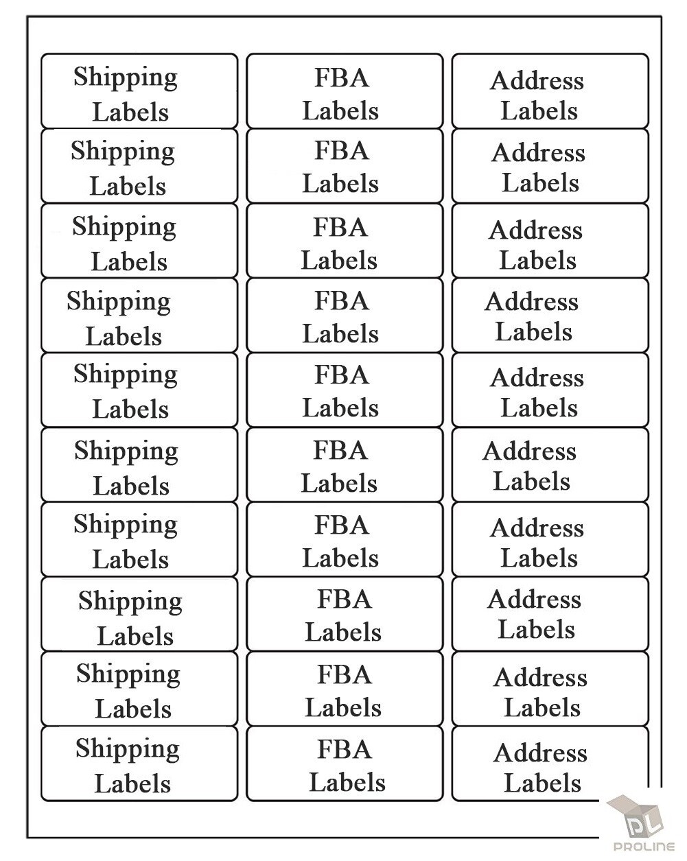Premium Shipping Address Mailing Labels FBA SKU Labels 1″ x 2 5/8″ 30/sheet 30UP