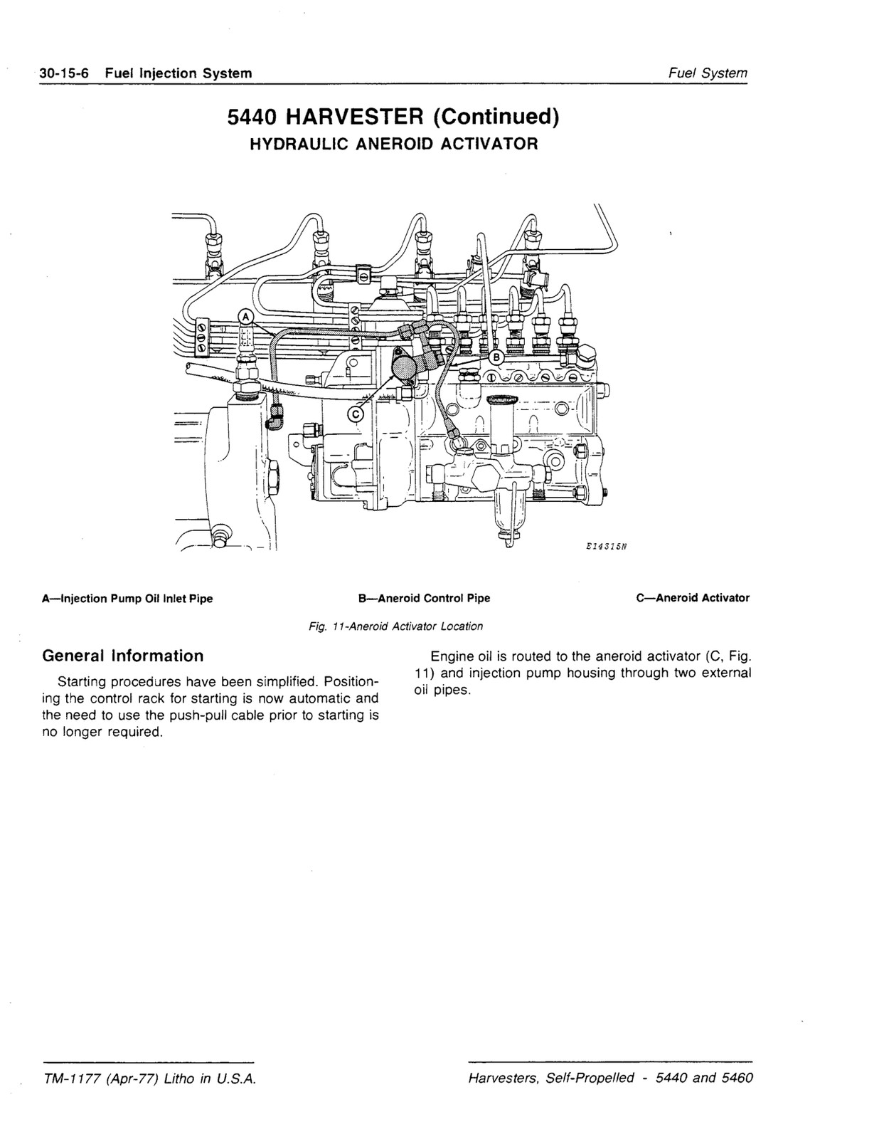 John Deere 5440 5460 Forage Harvester Service Manual TM1177 USB