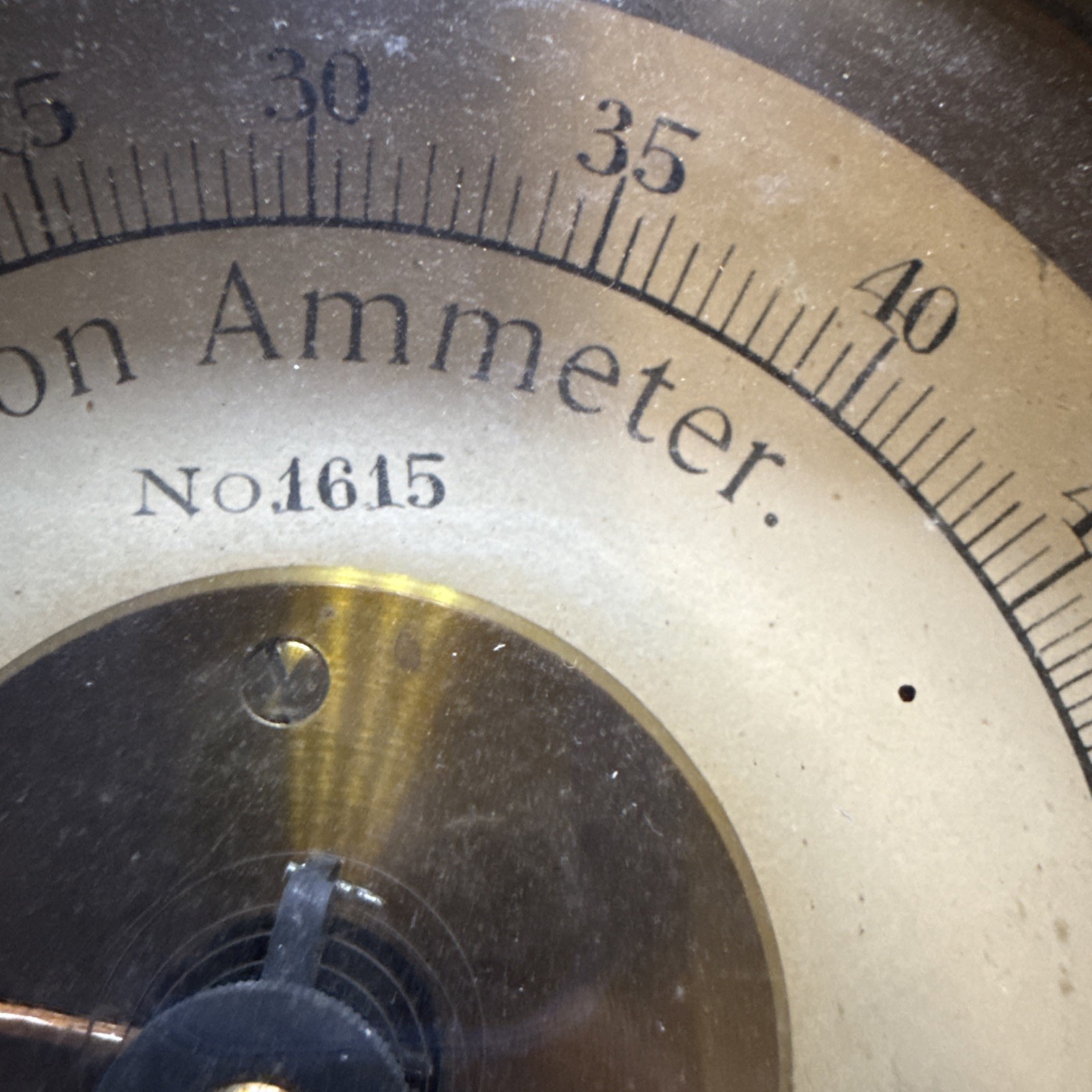 Antique Norton Ammeter No. 1615 – Brass Industrial Electrical Gauge CT