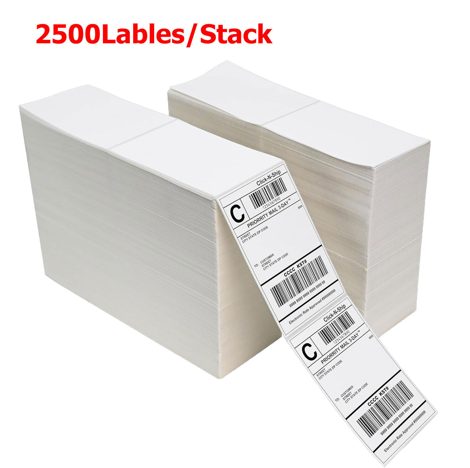 4″x6″ Direct Thermal Address Shipping Labels For Rollo & Zebra Fanfold/Roll US