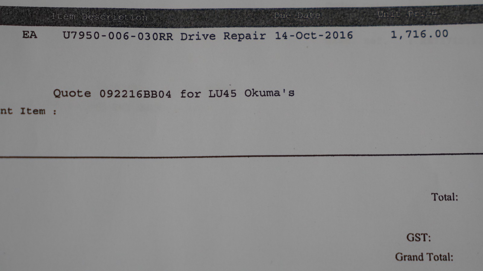 OKUMA U7950-006-030RR Servo Amplifier BLII-D75A **WARRANTY**